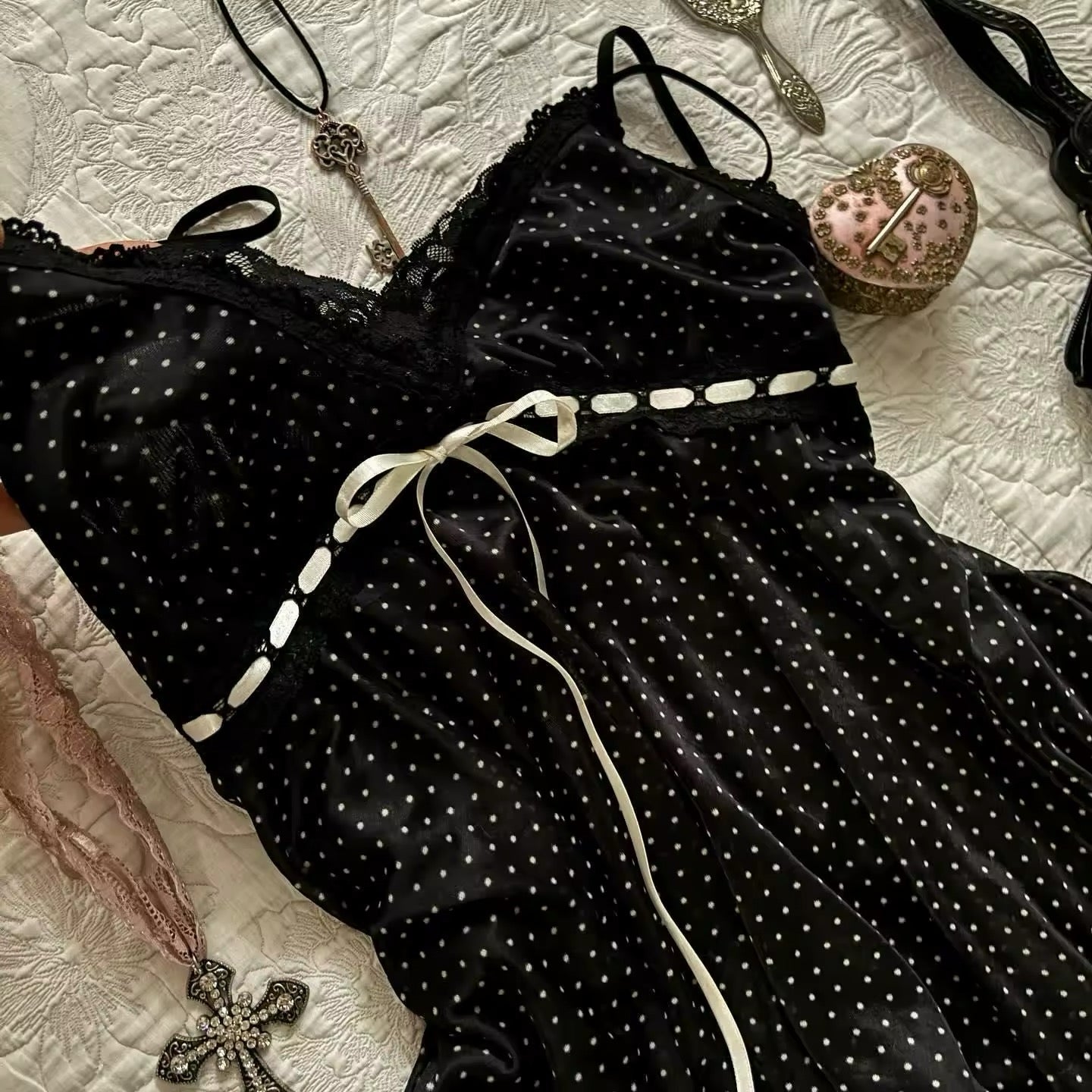 Black Polka Cami